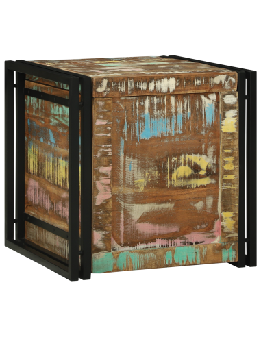 Scatola di Stoccaggio 50 x 50 x 50 cm Legno Recuperato Massello