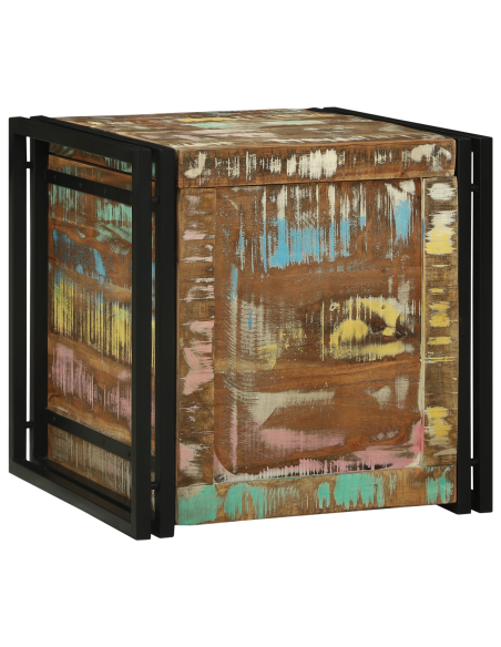 Scatola di Stoccaggio 50 x 50 x 50 cm Legno Recuperato Massello