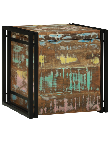 Scatola di Stoccaggio 50 x 50 x 50 cm Legno Recuperato Massello