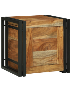 Scatola di Stoccaggio 40 x 40 x 40 cm Legno di Acacia Massello 2