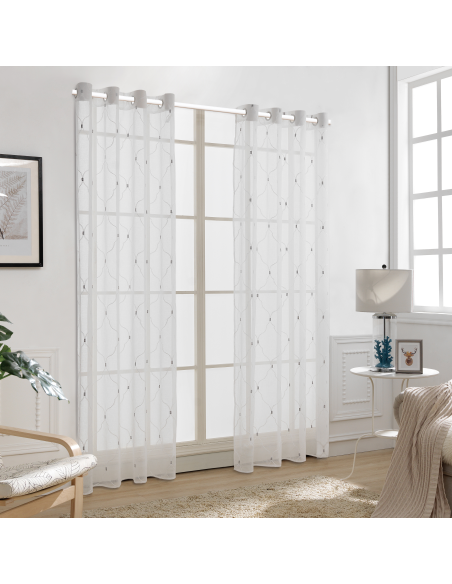 Tende 2 pcs Bianco 140 x 245 cm Poliestere