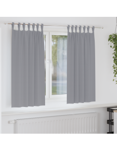 Tende Blackout con Anelli 2 pcs Grigio chiaro 175 x 140 cm