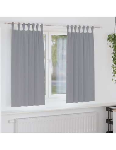 Tende Blackout con Anelli 2 pcs Grigio chiaro 175 x 140 cm