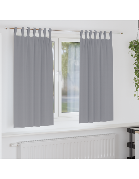 Tende oscuranti 2 pcs Grigio chiaro 175 x 140 cm Poliestere