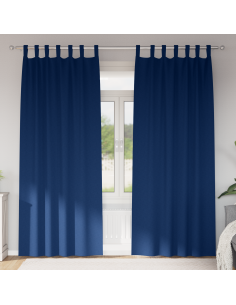 Tende Blackout con Anelli 2 pcs Blu Scuro 225 x 140 cm