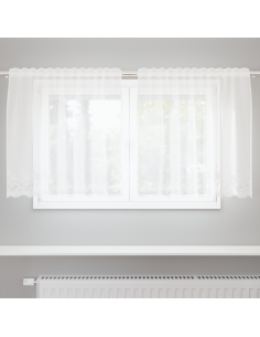 Tenda in Pizzo con tende Bianco 100 x 150 cm Poliestere