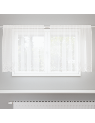 Tenda in Pizzo con tende Bianco 100 x 150 cm Poliestere