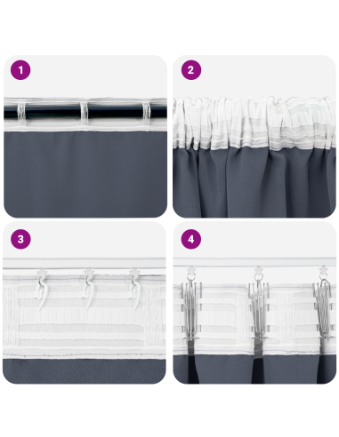 Tende Blackout con Anelli 2 pcs Antracite 245 x 140 cm