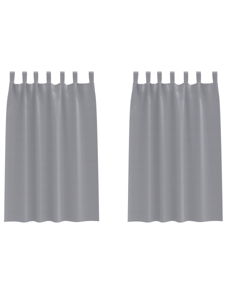 Tende Blackout con Anelli 2 pcs Grigio chiaro 175 x 140 cm