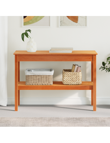 Tavolo consolle con lo scaffale Cera marrone 110 x 40 x 75 cm