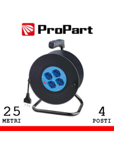 ProPart Avvolgicavo 4pos bipasso/schuko 25metri con protez. termica