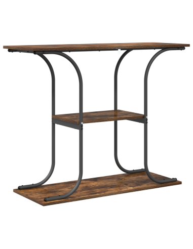 Tavolo consolle con lo scaffale Rovere fumé 101 x 35 x 80,5 cm