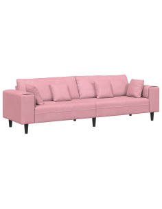 Divano con cuscino Rosa 250 x 77 x 76 cm Velluto 2