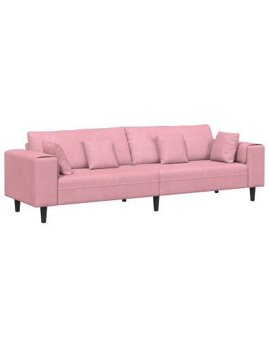 Divano con cuscino Rosa 250 x 77 x 76 cm Velluto