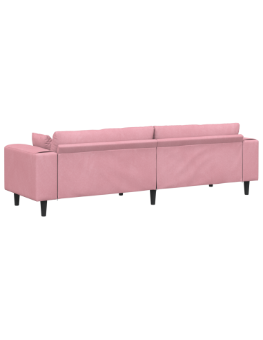 Divano con cuscino Rosa 250 x 77 x 76 cm Velluto