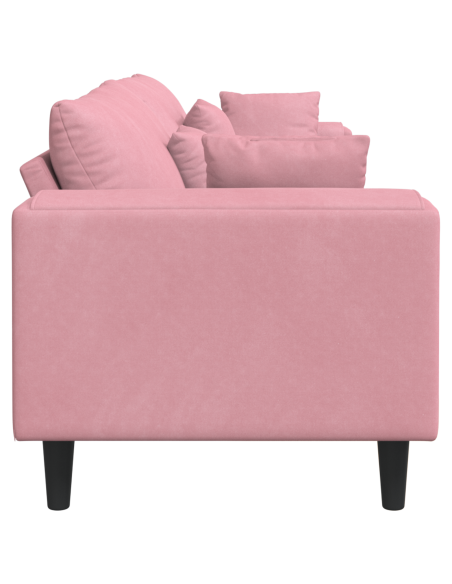 Divano in Velluto con cuscino con cuscino Rosa 209 cm Velluto