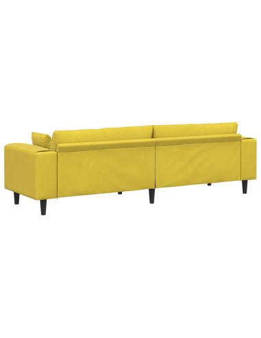 Divano con cuscino Giallo 250 x 77 x 76 cm Velluto