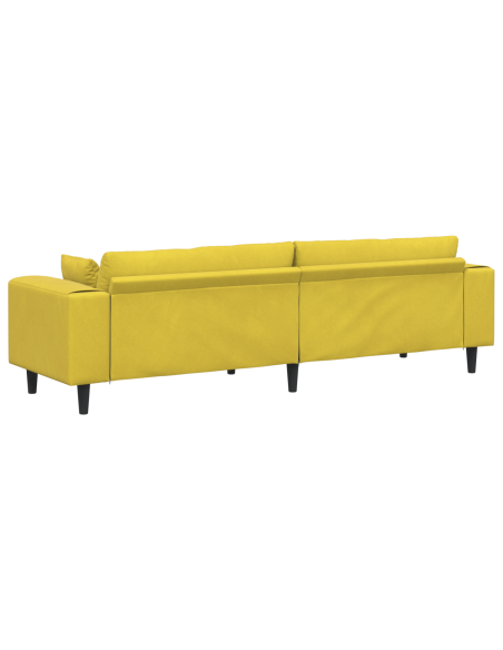 Divano in Velluto con cuscino con cuscino Giallo 210 cm Velluto