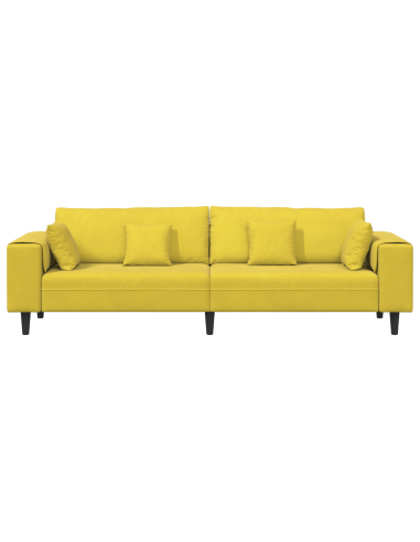 Divano con cuscino Giallo 250 x 77 x 76 cm Velluto