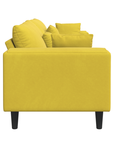 Divano con cuscino Giallo 250 x 77 x 76 cm Velluto