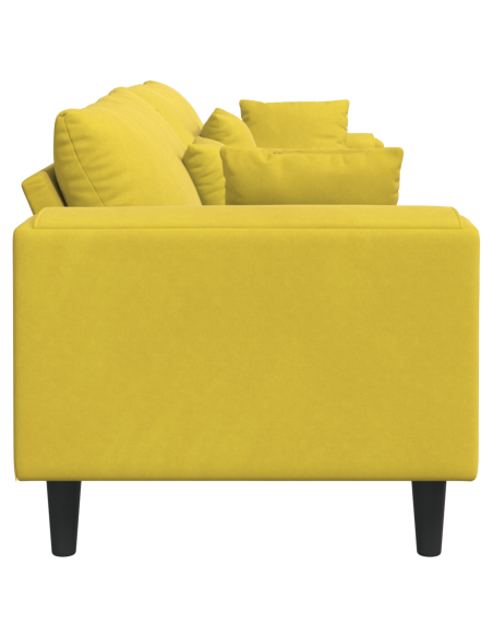 Divano in Velluto con cuscino con cuscino Giallo 210 cm Velluto