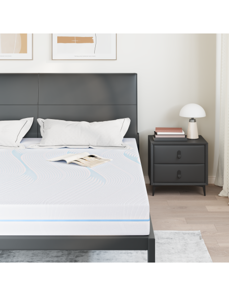 Materasso Bianco 180 x 200 cm Tessuto Jacquard