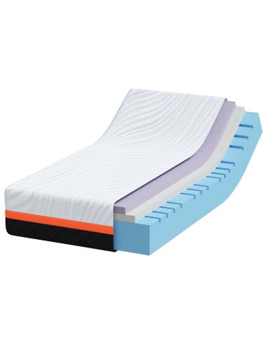 Materasso Bianco e Grigio 80 x 160 cm Tessuto Jacquard