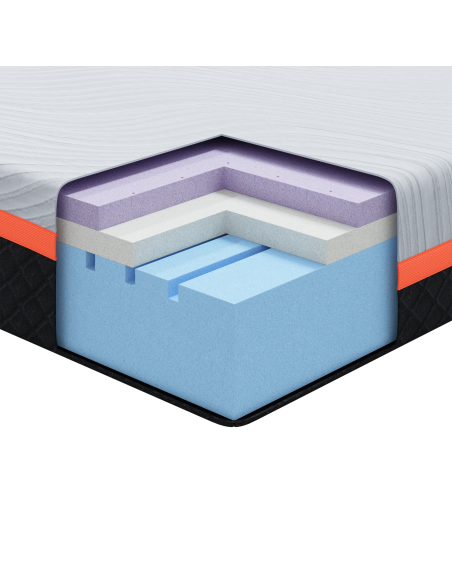 Materasso Bianco e Grigio 70 x 200 cm Tessuto Jacquard