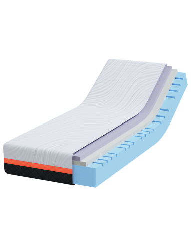 Materasso Bianco e Grigio 70 x 200 cm Tessuto Jacquard