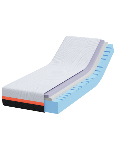 Materasso Bianco e Grigio 80 x 200 cm Tessuto Jacquard