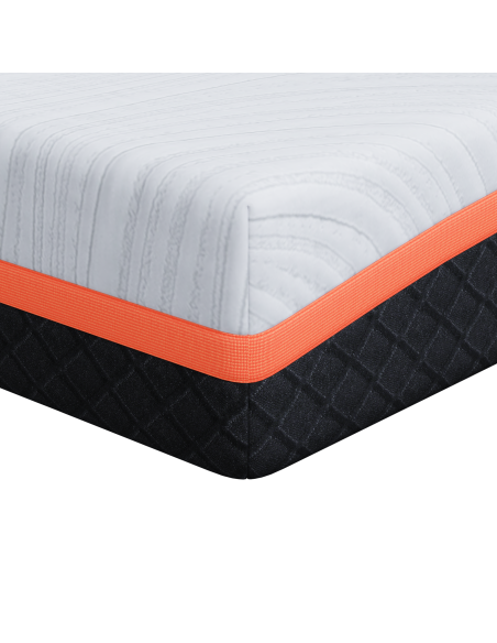 Materasso Bianco e Grigio 90 x 190 cm Tessuto Jacquard