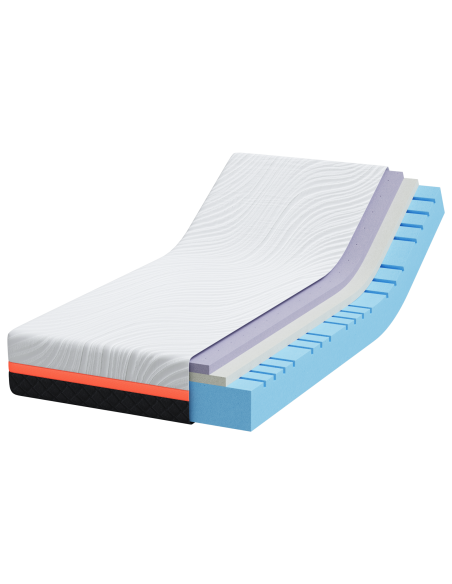 Materasso Bianco e Grigio 90 x 200 cm Tessuto Jacquard