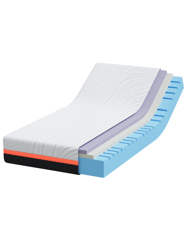 Materasso Bianco e Grigio 120 x 200 cm Tessuto Jacquard