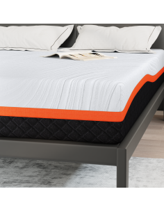 Materasso Bianco e Grigio 140 x 200 cm Tessuto Jacquard 2