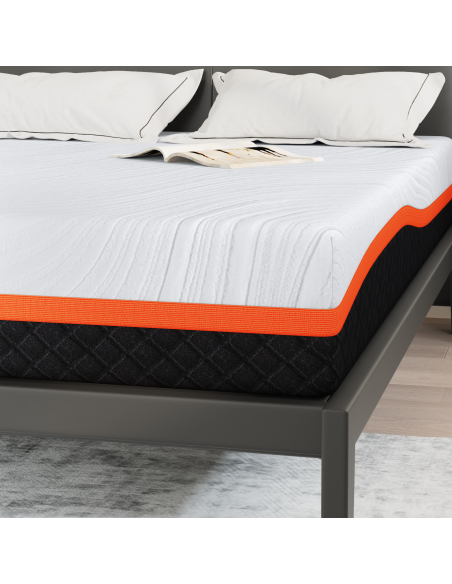 Materasso Bianco e Grigio 140 x 200 cm Tessuto Jacquard
