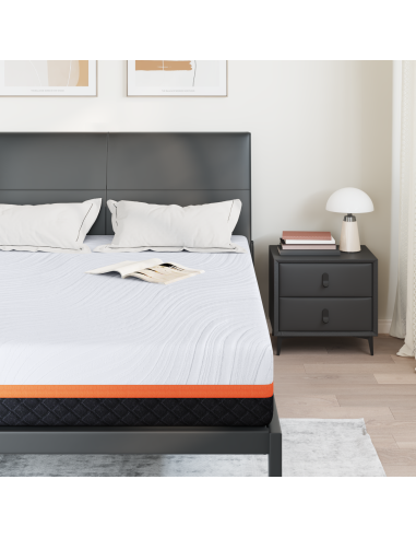 Materasso Bianco e Grigio 140 x 200 cm Tessuto Jacquard