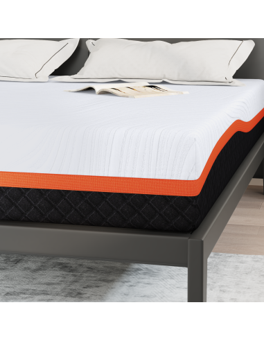 Materasso Bianco e Grigio 180 x 200 cm Tessuto Jacquard