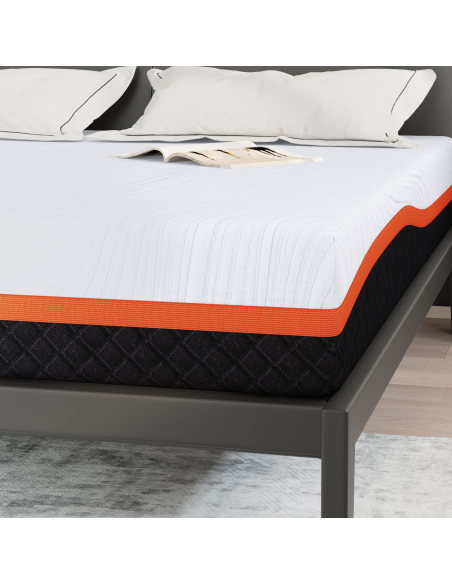 Materasso Bianco e Grigio 180 x 200 cm Tessuto Jacquard