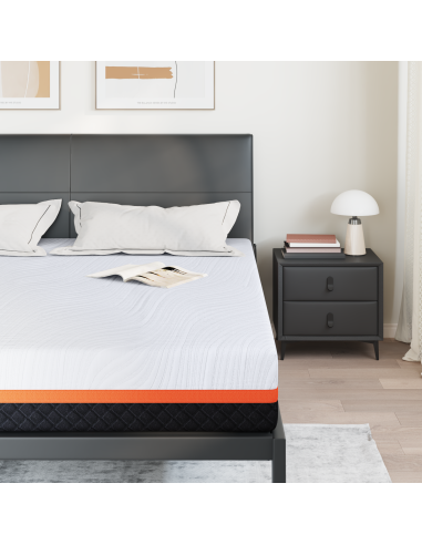 Materasso Bianco e Grigio 180 x 200 cm Tessuto Jacquard