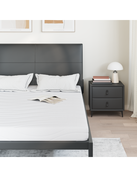 Materasso Bianco 140 x 200 cm Tessuto Jacquard