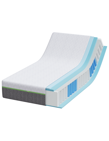 Materasso Bianco e Grigio 80 x 160 cm Tessuto Jacquard