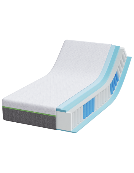 Materasso Bianco e Grigio 80 x 160 cm Tessuto Jacquard