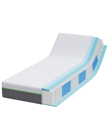 Materasso Bianco e Grigio 70 x 200 cm Tessuto Jacquard