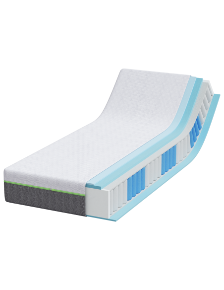 Materasso Bianco e Grigio 80 x 200 cm Tessuto Jacquard