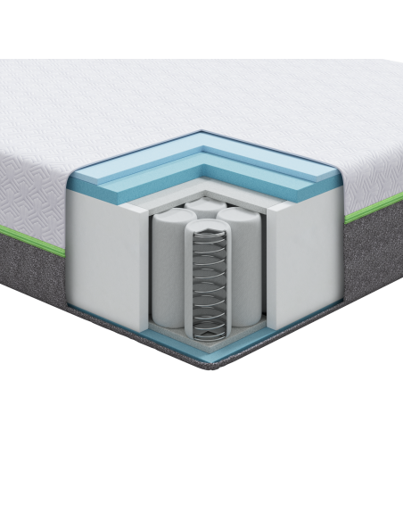 Materasso Bianco e Grigio 90 x 190 cm Tessuto Jacquard