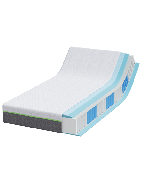 Materasso Bianco e Grigio 90 x 190 cm Tessuto Jacquard