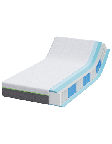 Materasso Bianco e Grigio 90 x 200 cm Tessuto Jacquard