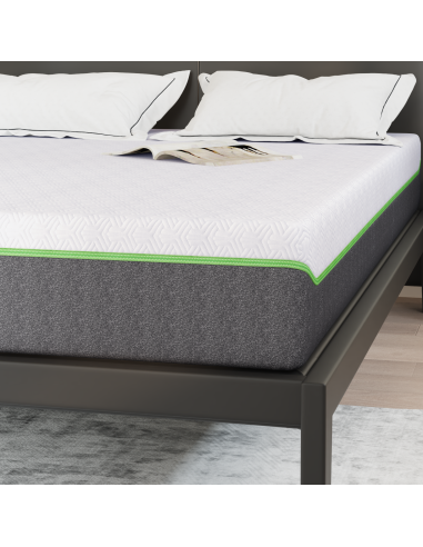 Materasso Bianco e Grigio 140 x 190 cm Tessuto Jacquard