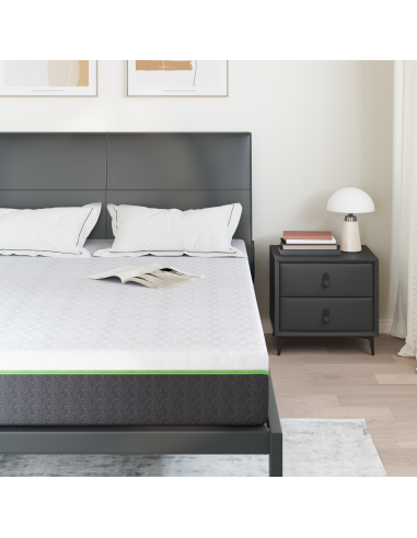 Materasso Bianco e Grigio 140 x 190 cm Tessuto Jacquard