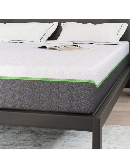 Materasso Bianco e Grigio 140 x 200 cm Tessuto Jacquard